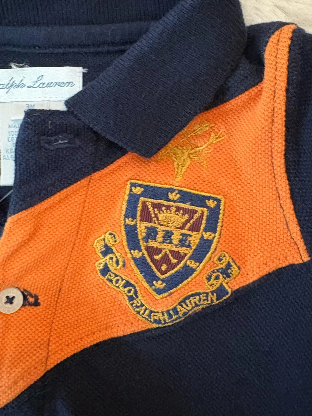 Ralph Lauren Long Sleeve Infant Polo with Crest Size 3M NWOT